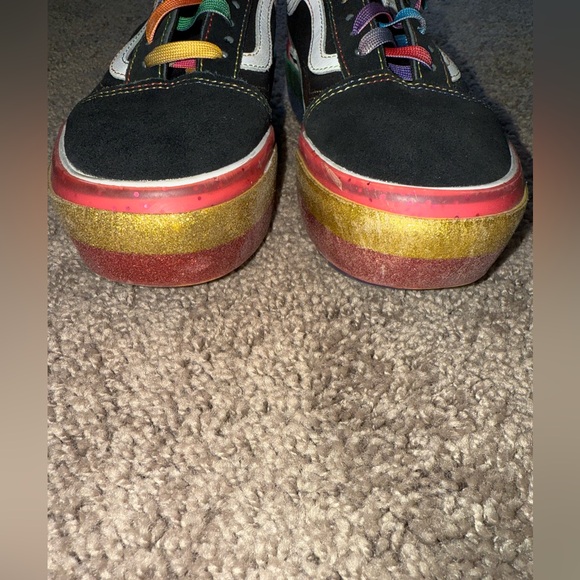 Vans Old Skool Black Stacked Glitter Sneakers - Picture 3 of 6